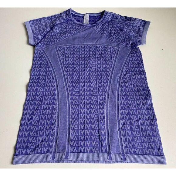 IVIVVA BY Lululemon GIRLS Sz 14 Logo FLY TECH SEAMLESS TOP SHIRT SWIFTLY Purple - Picture 1 of 10